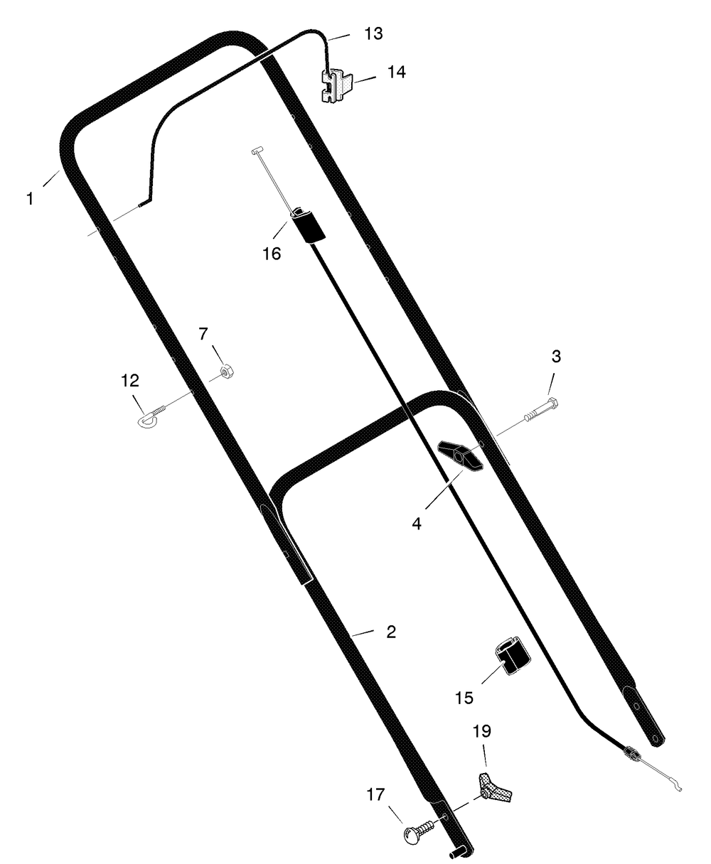 Handle Assembly Diagram and Parts List for 222210X24A 2004 Briggs and Stratton Lawn Mower